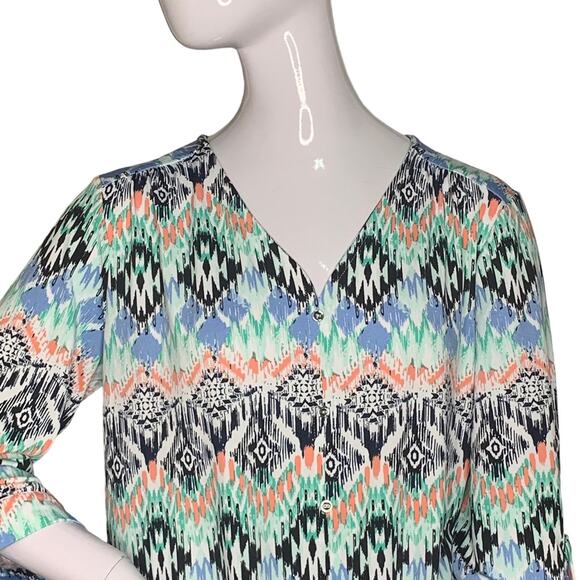 Cocomo Blouse Pullover 3/4 Sleeve Multicolor Size S - Picture 2 of 8